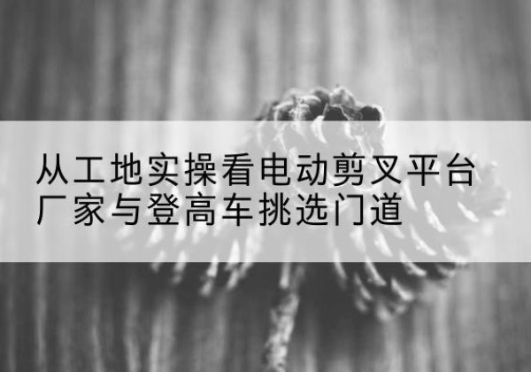 黄浦区电动剪叉升降平台厂家-从工地实操看电动剪叉平台厂家与登高车挑选门道